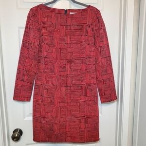 Serena & Lily Geometric Red/Black Dress Sz S